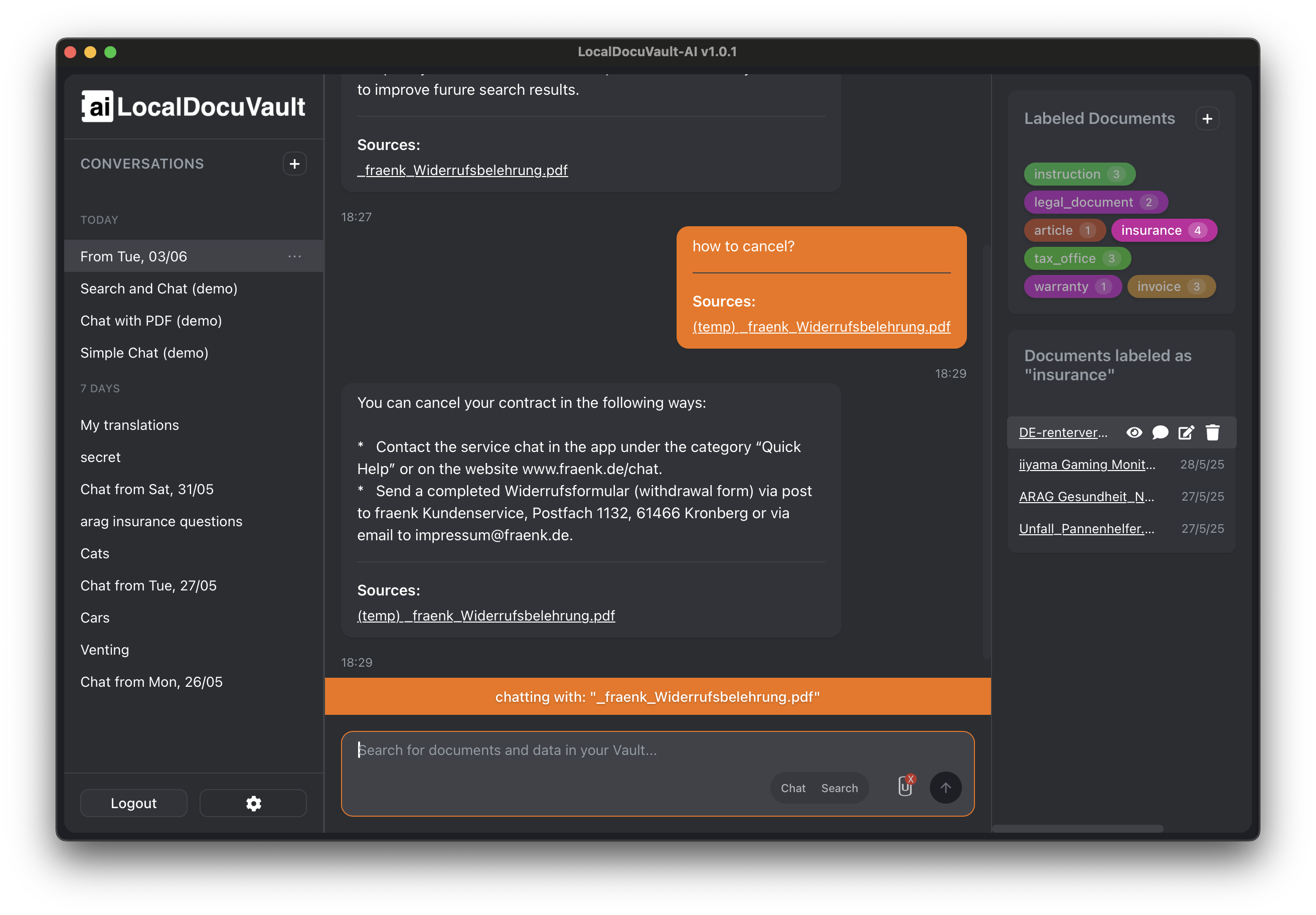 Screenshot PDF Chat