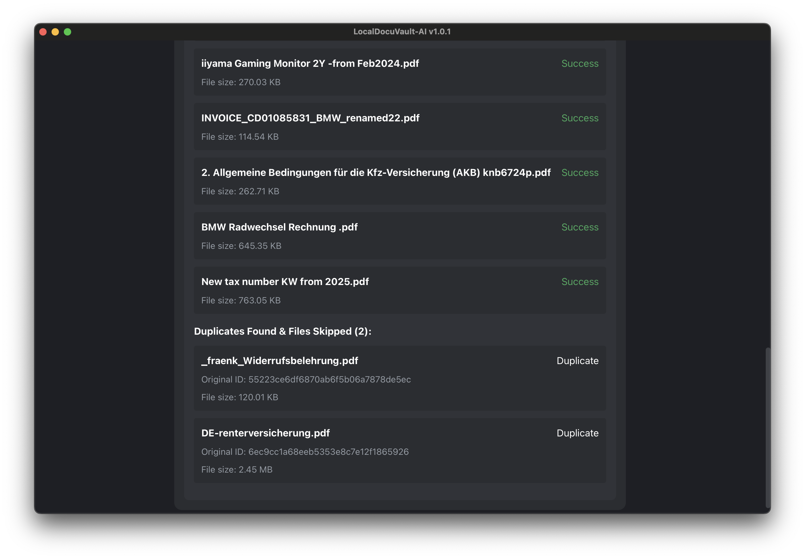 Screenshot Processing Results